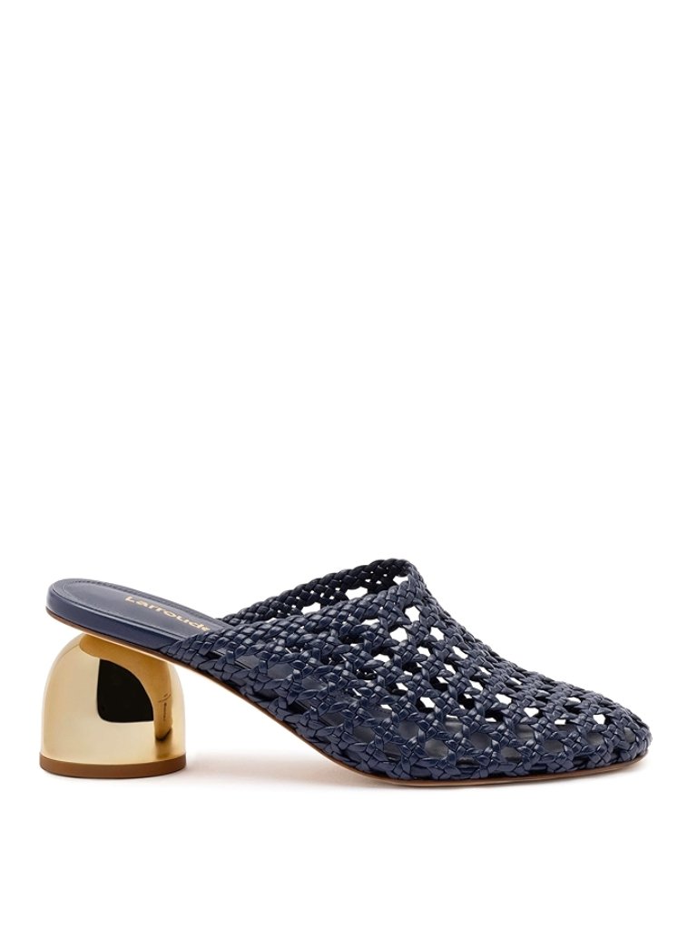 Larroud Dew Drop Macrame Mule Navy Blue